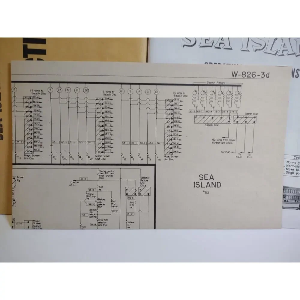 Sea Island Bingo Pinball Game Manual Schematic Magic Screen Paperwork Lot Bally